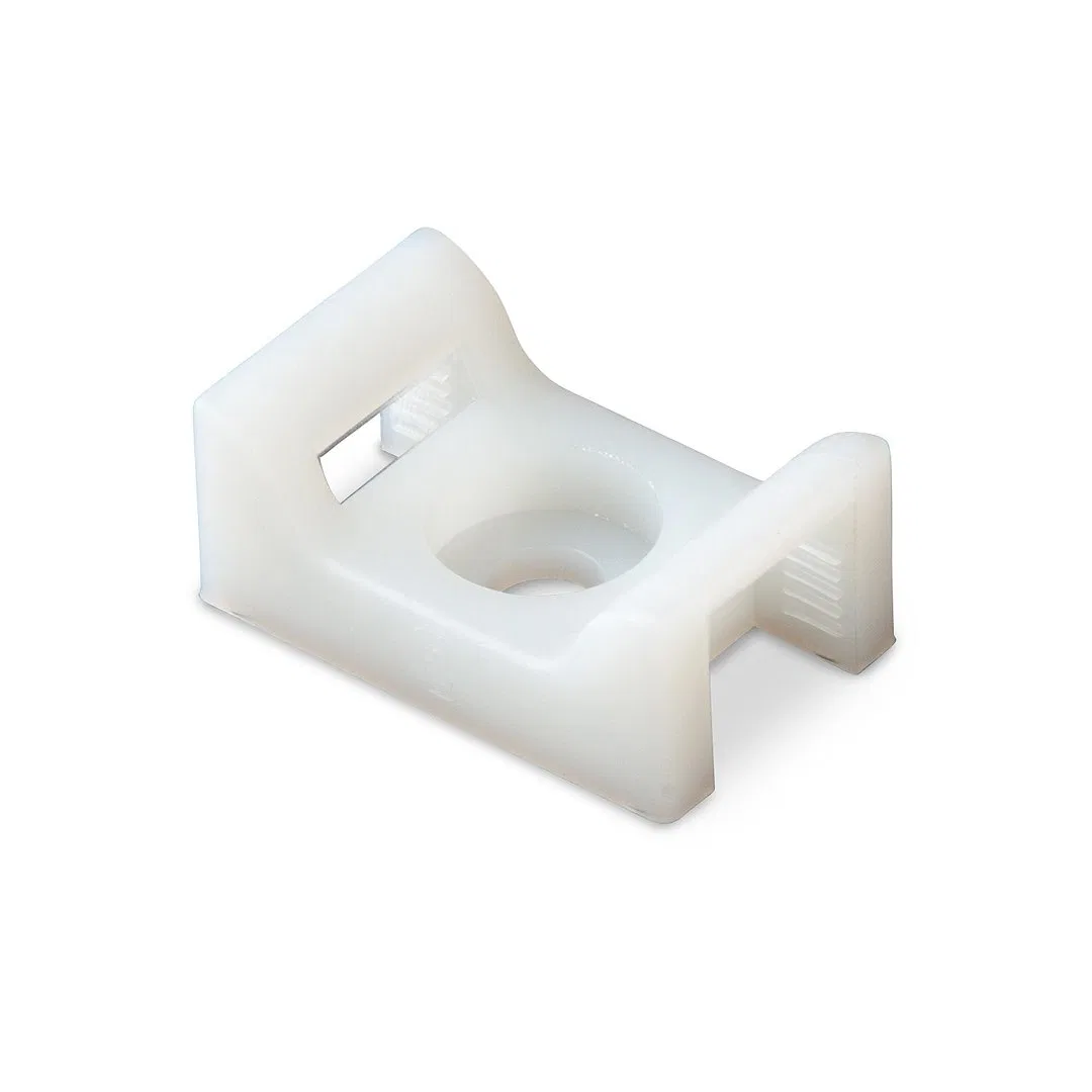 199263 – ANCOR Wire Tie Mounting Base, Adhesive Backed With #10 Screw Mount Natural White Pack Of 100